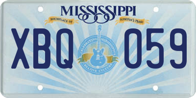 MS license plate XBQ059