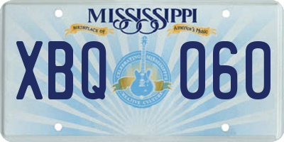 MS license plate XBQ060