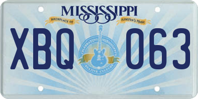 MS license plate XBQ063
