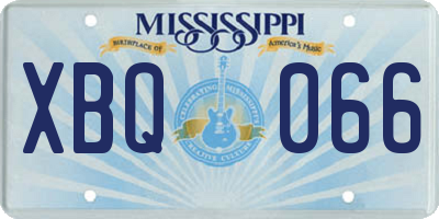 MS license plate XBQ066