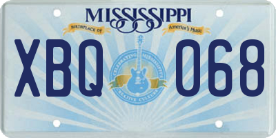 MS license plate XBQ068