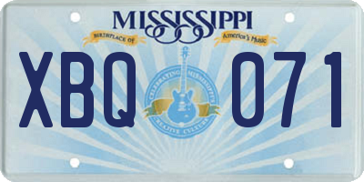 MS license plate XBQ071