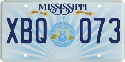 MS license plate XBQ073