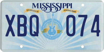 MS license plate XBQ074