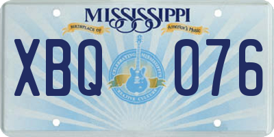 MS license plate XBQ076