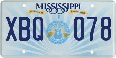MS license plate XBQ078