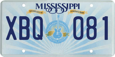 MS license plate XBQ081