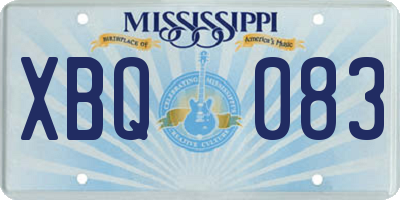 MS license plate XBQ083