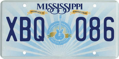 MS license plate XBQ086