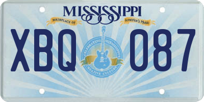 MS license plate XBQ087