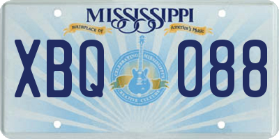 MS license plate XBQ088