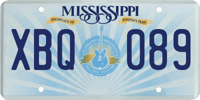 MS license plate XBQ089
