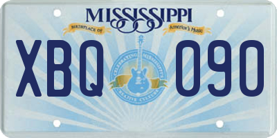 MS license plate XBQ090