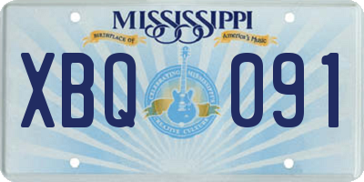 MS license plate XBQ091