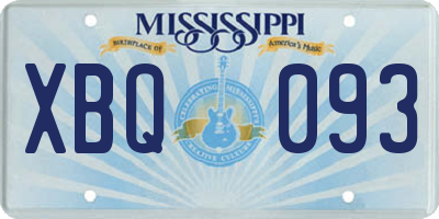 MS license plate XBQ093