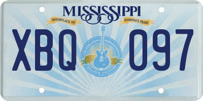 MS license plate XBQ097