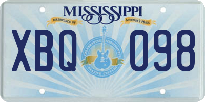 MS license plate XBQ098