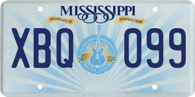 MS license plate XBQ099