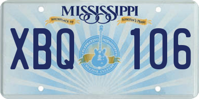 MS license plate XBQ106