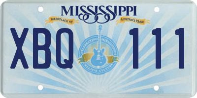 MS license plate XBQ111