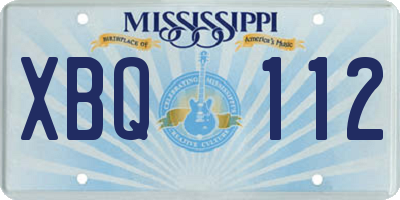 MS license plate XBQ112