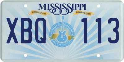 MS license plate XBQ113