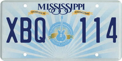 MS license plate XBQ114