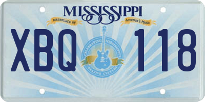 MS license plate XBQ118