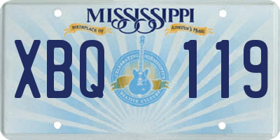 MS license plate XBQ119