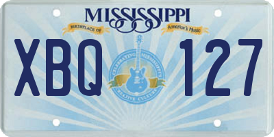 MS license plate XBQ127