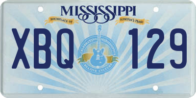 MS license plate XBQ129
