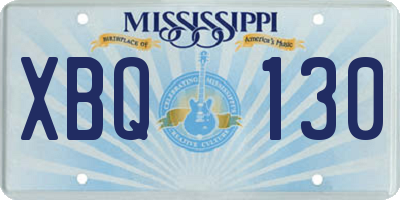 MS license plate XBQ130