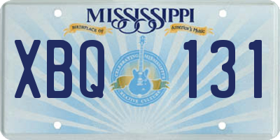 MS license plate XBQ131
