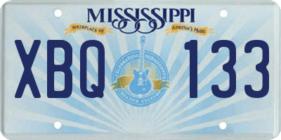 MS license plate XBQ133