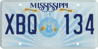 MS license plate XBQ134