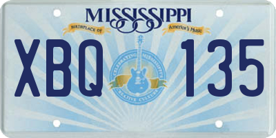 MS license plate XBQ135