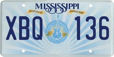 MS license plate XBQ136