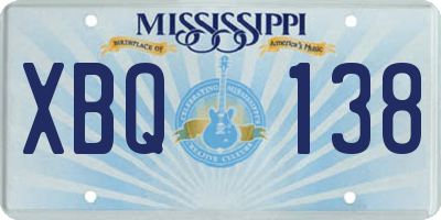 MS license plate XBQ138