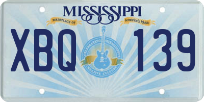 MS license plate XBQ139