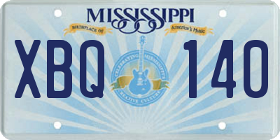 MS license plate XBQ140