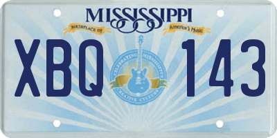 MS license plate XBQ143