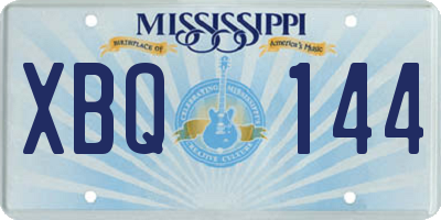MS license plate XBQ144
