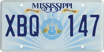 MS license plate XBQ147