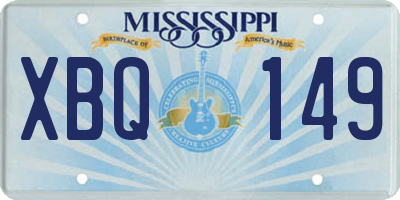 MS license plate XBQ149