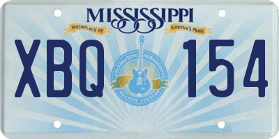 MS license plate XBQ154