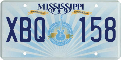 MS license plate XBQ158