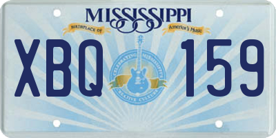 MS license plate XBQ159