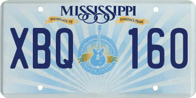 MS license plate XBQ160