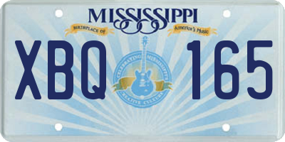 MS license plate XBQ165
