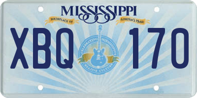 MS license plate XBQ170